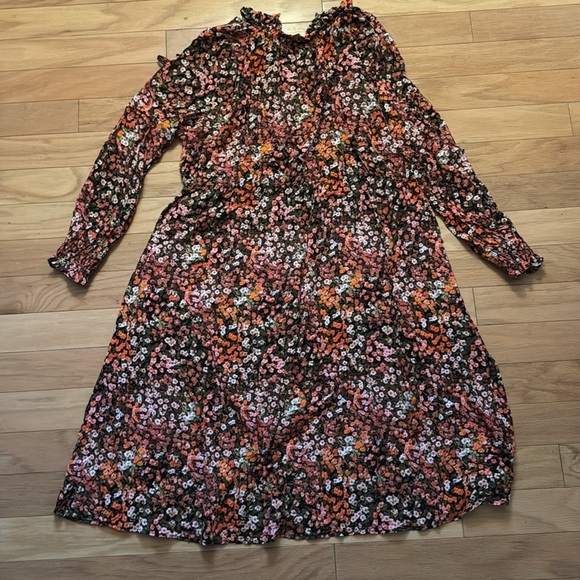 H&M | maternity | floral long sleeve dress | NWT | women’s size XL | coral, pink - Picture 5 of 5